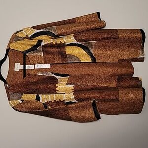 New Chico's Crushed Abstract Jacket Sz S Art to Wear Business Casual Artsy